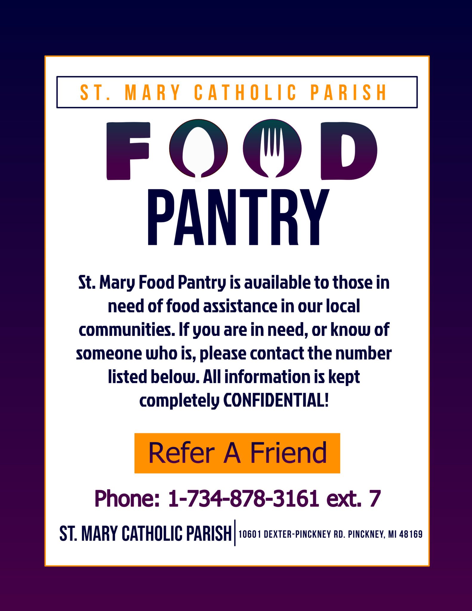 presentation of the blessed virgin mary parish food pantry