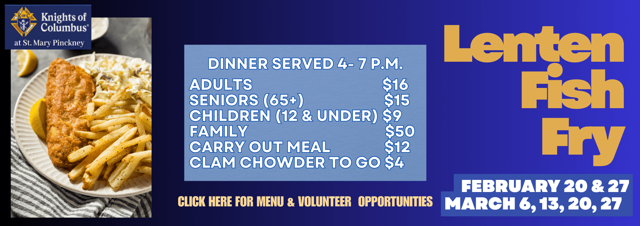Lenten Fish Fry Banner